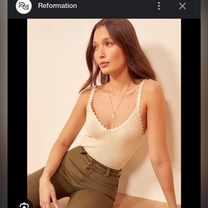 Reformation NWT Wisteria Top in Almond